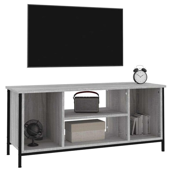 Szürke sonoma színű szerelt fa TV-szekrény 102x35x45 cm
