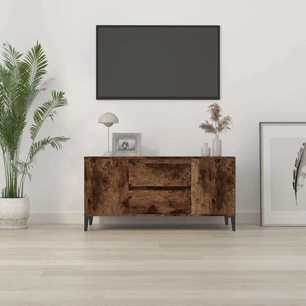 Füstös tölgy színű szerelt fa TV-szekrény 102x44,5x50 cm