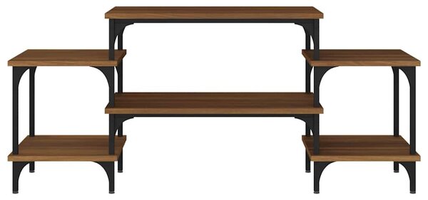 Barna tölgyszínű szerelt fa TV-szekrény 117 x 35 x 52 cm
