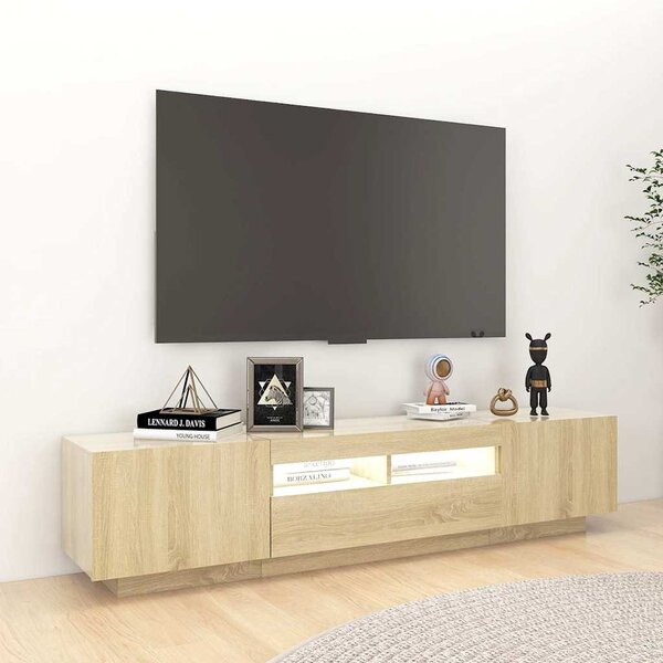 Sonoma tölgy színű TV-szekrény LED-lámpákkal 180 x 35 x 40 cm