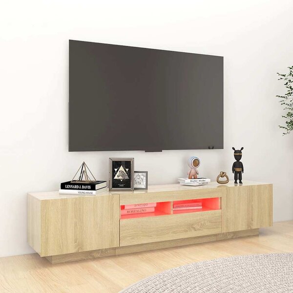 Sonoma tölgy színű TV-szekrény LED-lámpákkal 180 x 35 x 40 cm