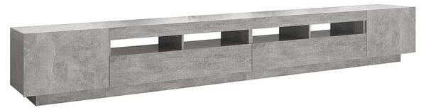 Betonszürke TV-szekrény LED-lámpákkal 300 x 35 x 40 cm