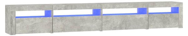 Betonszürke TV-szekrény LED lámpákkal 270x35x40 cm