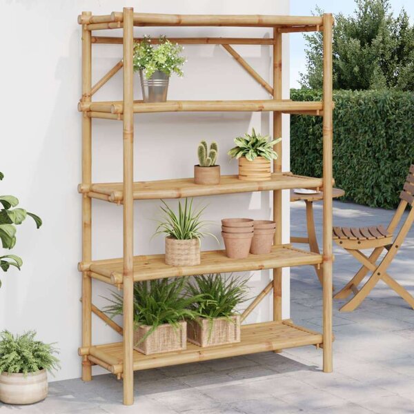 Bambusz Polcrendszer - 5 Polc - 100x40x150 cm
