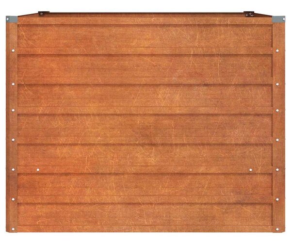 Rozsda színű corten acél kerti magaságyás 100 x 100 x 77 cm