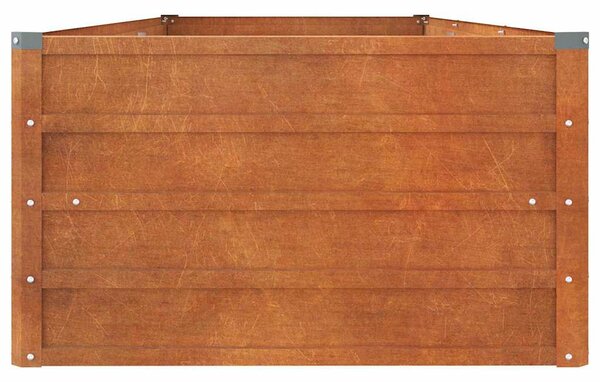Rozsda színű corten acél kerti magaságyás 240 x 80 x 45 cm