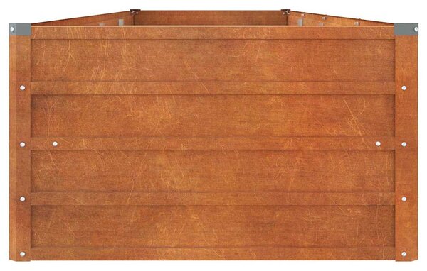 Rozsda színű corten acél kerti magaságyás 320 x 80 x 45 cm