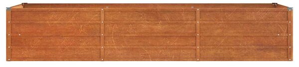 Rozsda színű corten acél kerti magaságyás 240 x 80 x 45 cm