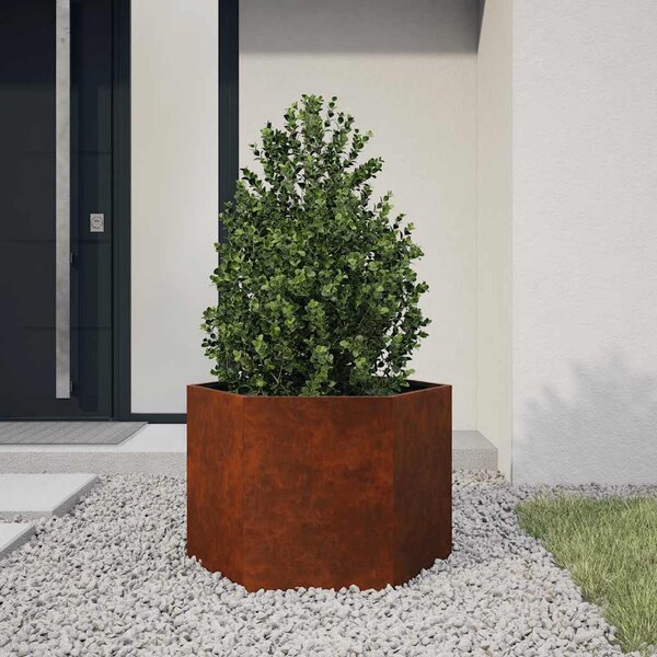 Rozsda színű corten acél növénytartó 60 x 60 x 45 cm