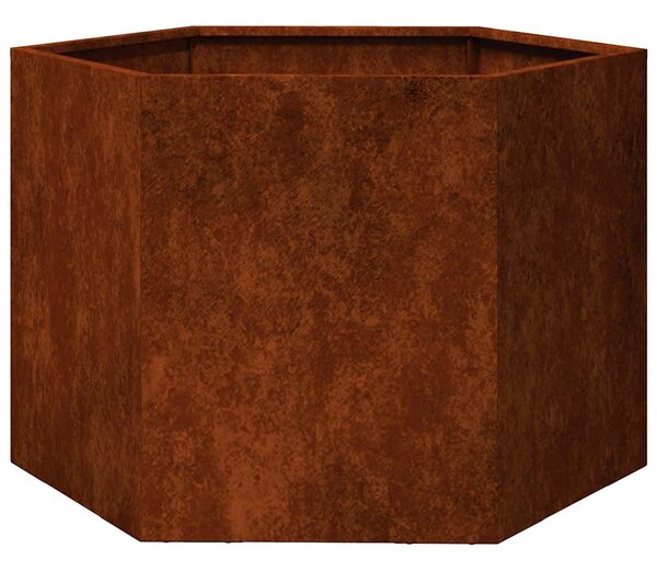 Rozsda színű corten acél növénytartó 60 x 60 x 45 cm