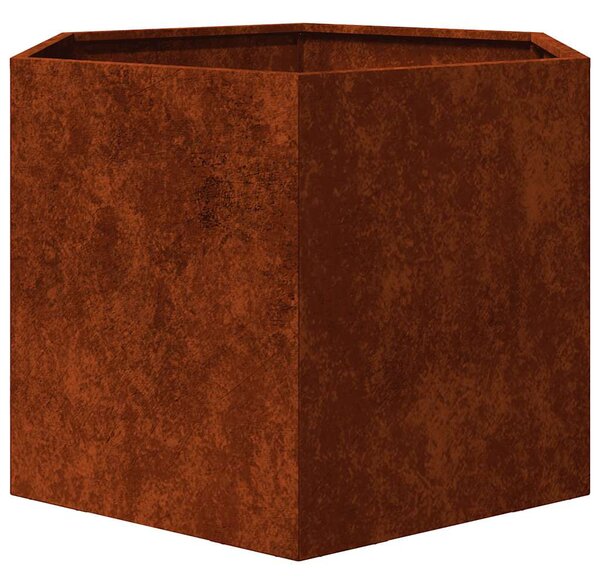 Rozsda színű corten acél növénytartó 60 x 60 x 45 cm