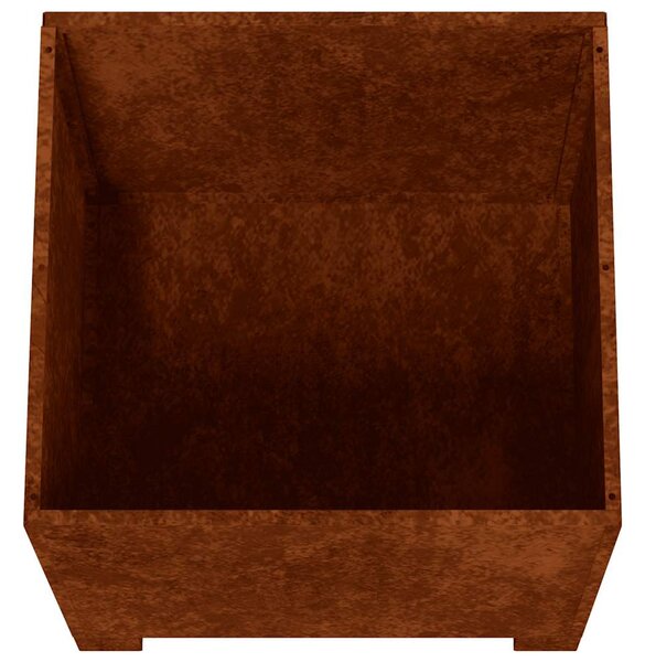 Rozsda színű corten acél növénytartó lábbal 50 x 50 x 50 cm