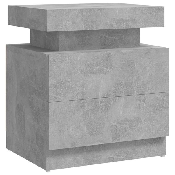 Betonszürke szerelt fa éjjeliszekrény 45 x 35 x 52 cm