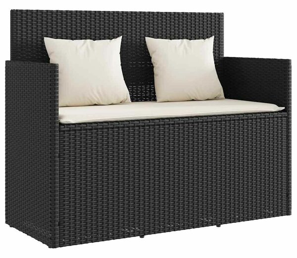 VidaXL Kert Pad - Polyrattan - Fekete - 120x50x90,5cm