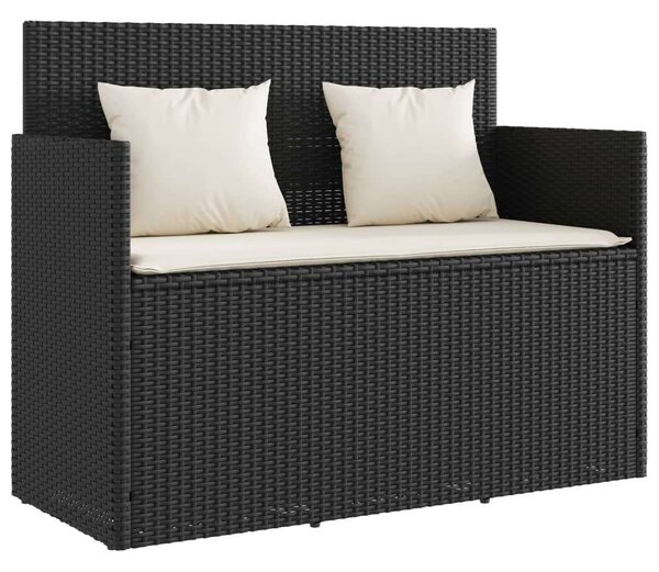 VidaXL Kert Pad - Polyrattan - Fekete - 120x50x90,5cm