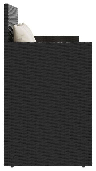 VidaXL Kert Pad - Polyrattan - Fekete - 120x50x90,5cm