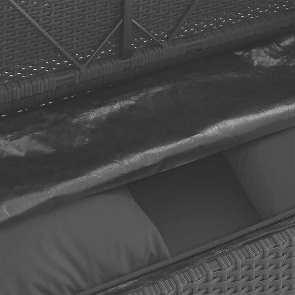 VidaXL Kertbútor Pad - Fekete Polyrattan - Tárolóval - 120cm