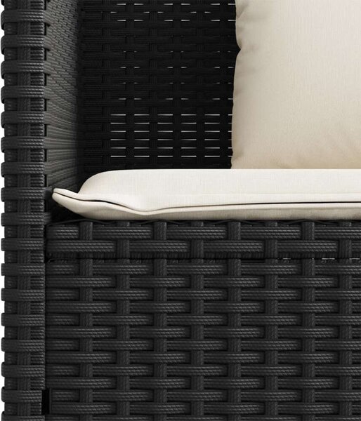 VidaXL Kert Pad - Polyrattan - Fekete - 120x50x90,5cm