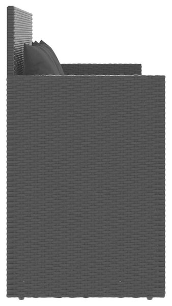 VidaXL Kertbútor Pad - Fekete Polyrattan - Tárolóval - 120cm