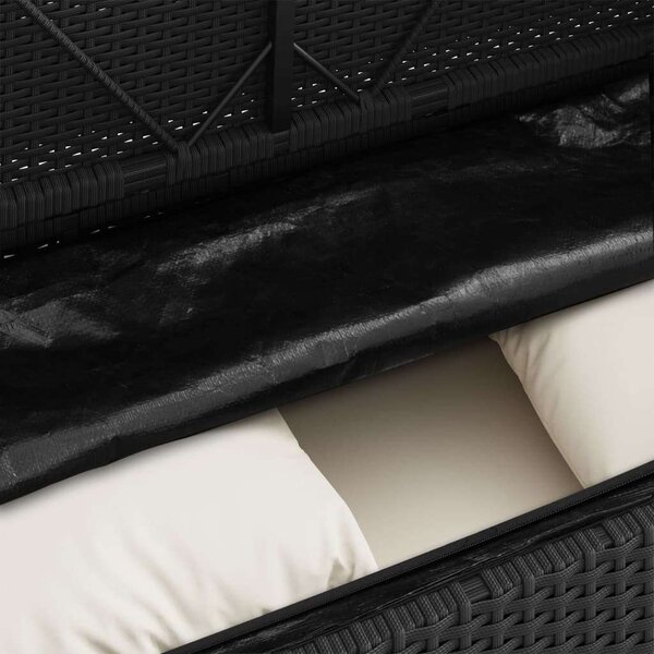 VidaXL Kert Pad - Polyrattan - Fekete - 120x50x90,5cm