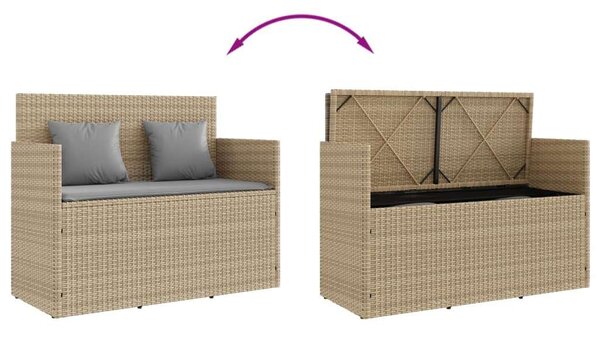 VidaXL Kert Pad - Polyrattan - Bézs - 120cm