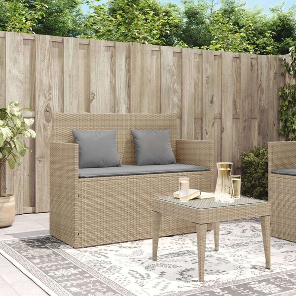 VidaXL Kert Pad - Polyrattan - Bézs - 120cm
