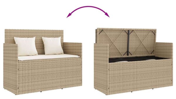 VidaXL Kert Pad - Polyrattan - Bézs - 120cm