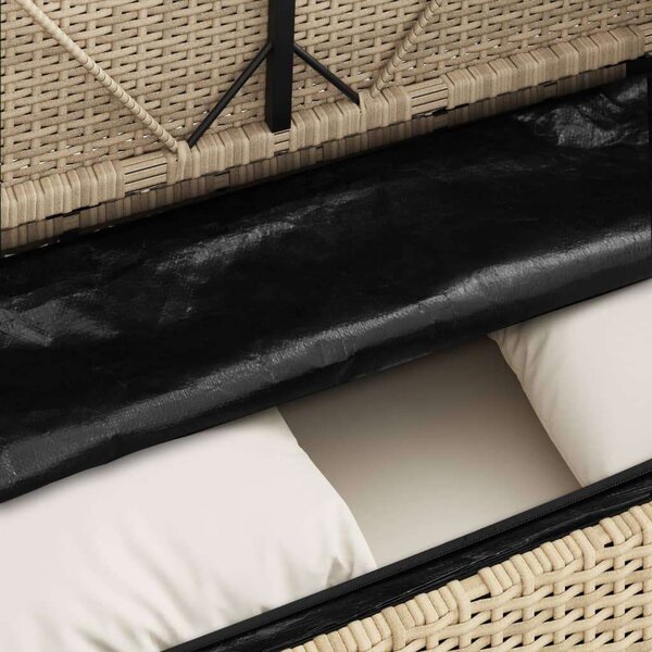 VidaXL Kert Pad - Polyrattan - Bézs - 120cm