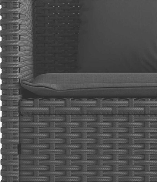 VidaXL Kertbútor Pad - Polyrattan - Fekete - Tárolóval - 113x61x87cm