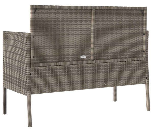 VidaXL Polyrattan Kerti Pad - Tárolóval - 113x61x87cm