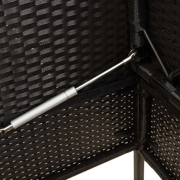 VidaXL Kertbútor Pad - Polyrattan - Fekete - Tárolóval - 113x61x87cm
