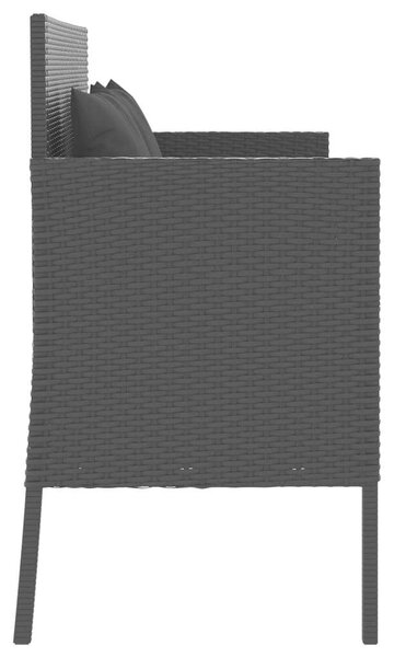 VidaXL Kertbútor Pad - Polyrattan - Fekete - Tárolóval - 113x61x87cm