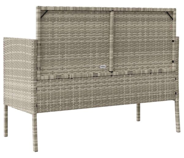 VidaXL Polyrattan Kerti Pad - 113x61x87 cm - Tárolóval