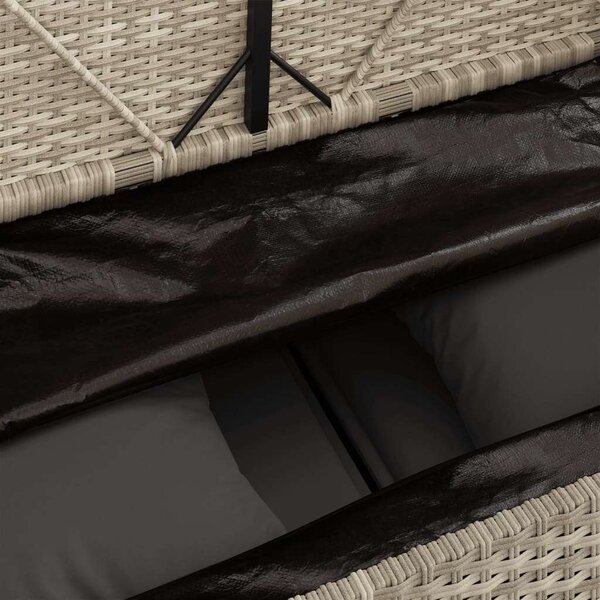 VidaXL Polyrattan Kerti Pad - 113x61x87 cm - Tárolóval