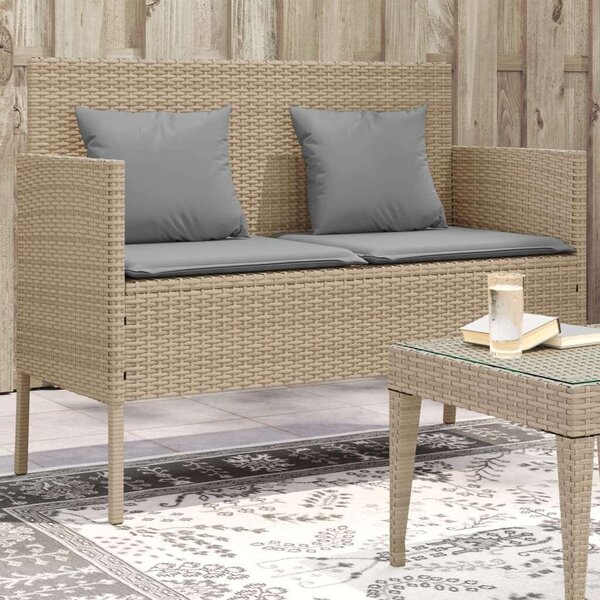 VidaXL Polyrattan Kert Pad - Bézs - 113x61x87 cm