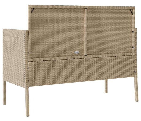 VidaXL Polyrattan Kert Pad - Bézs - 113x61x87 cm