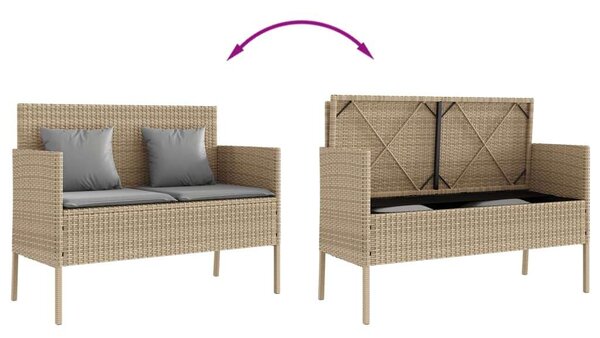 VidaXL Polyrattan Kert Pad - Bézs - 113x61x87 cm