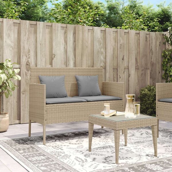 VidaXL Polyrattan Kert Pad - Bézs - 113x61x87 cm