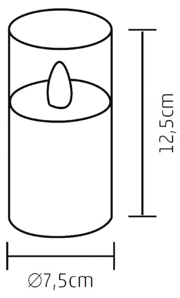 HOME CD 1 LED-es gyertya, állófényű LED, műanyag, 3 funkció