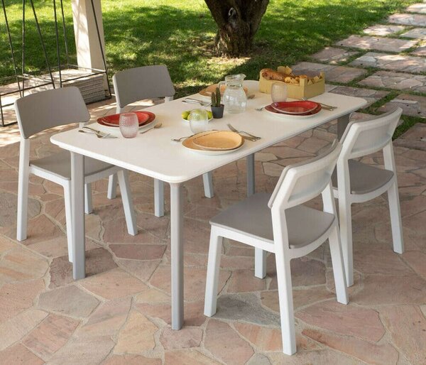 TOOMAX Italia Dining Kerti Asztal - Világosszürke - 147x84 cm