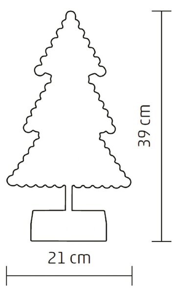 HOME KAD 19 PINE karácsonyfa asztaldísz, 20 db LED, ABS műanyag, 21 x 39 cm