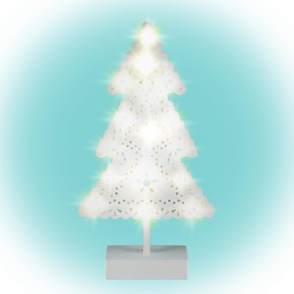 HOME KAD 19 PINE karácsonyfa asztaldísz, 20 db LED, ABS műanyag, 21 x 39 cm