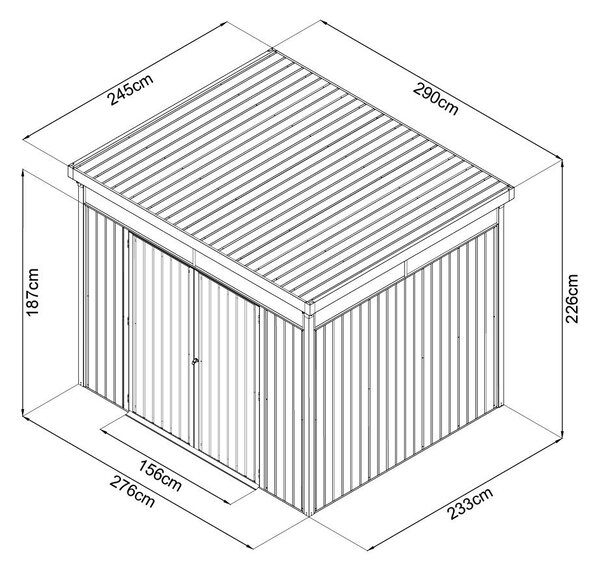 Avenberg MAGNUS Kerti ház fényáteresztő ablakokkal, 2.5 x 2.9 m - Premium