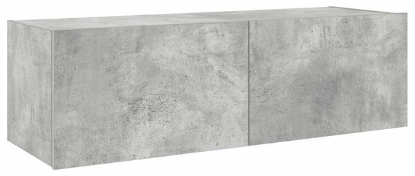 Betonszürke fali TV-szekrény LED-világítással 100 x 35 x 31 cm