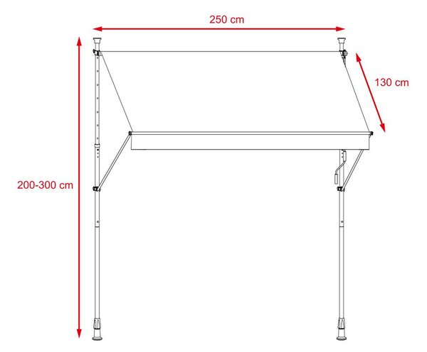 APOLLO Erkély napellenző 250 cm