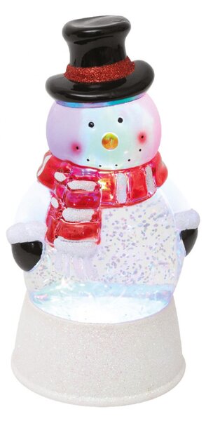 HOME LTN 18 lámpás vízkeveréssel, csillámokkal, hóember, LED, kapcsolható, 3 funkció, beltéri