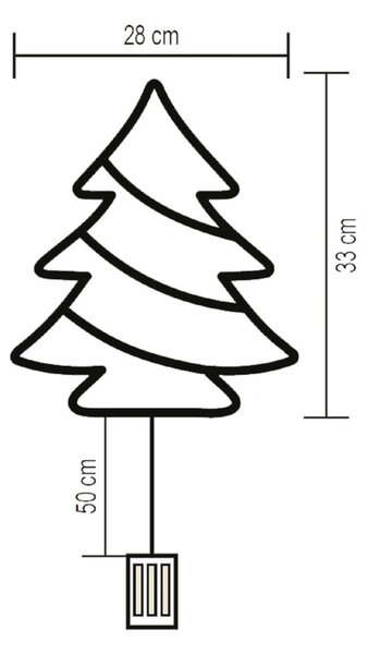 HOME KID 502 B/M fenyőfa ablakdísz, 35 db színes LED, 3 funkció, kapcsolható