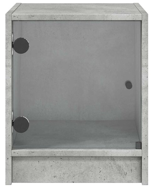 2 db betonszürke éjjeliszekrény üvegajtókkal 35 x 37 x 42 cm