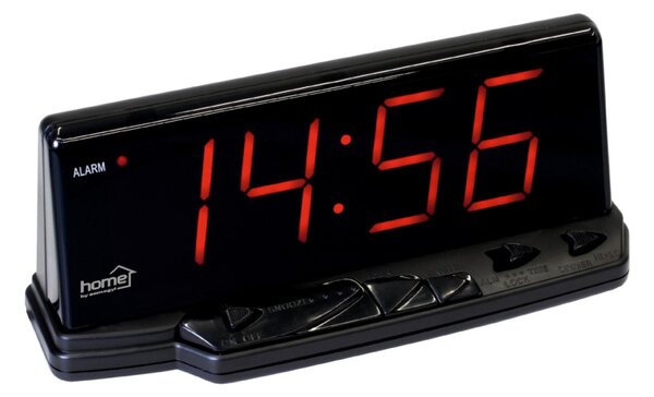 HOME LTC 02 digitális LED ébresztőóra, 46 mm magas időkijelzés, állítható fényerő, ébresztés sípolással, szundifunkcióval, elemes vagy hálózati tápellátás