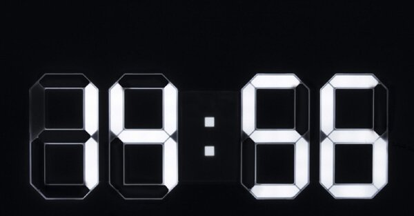 HOME LTC 04 digitális, 3D LED ébresztőóra, 80 mm magas fehér kijelző, kitűnően leolvasható, háromféle fényerősség